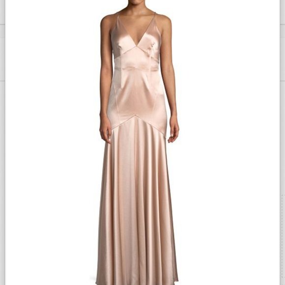 JILL STUART Satin V-Neck Sleeveless Corset Gown - Picture 6 of 14